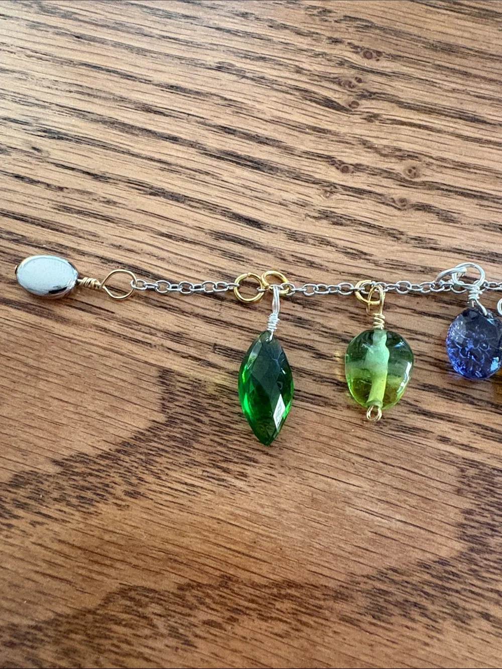 Hand Crafted Multicolor Glass Charm Bracelet